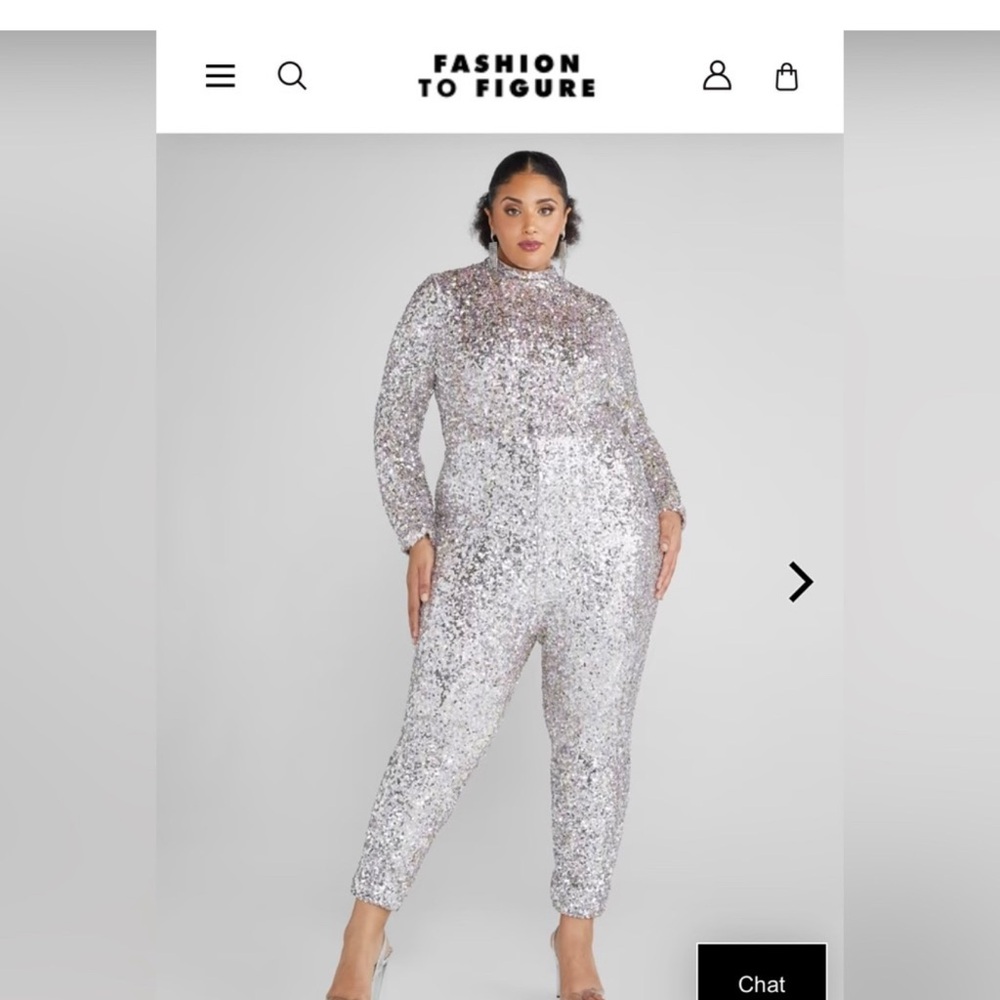 Fashion to Figure Sparkling Silver Jumpsuit